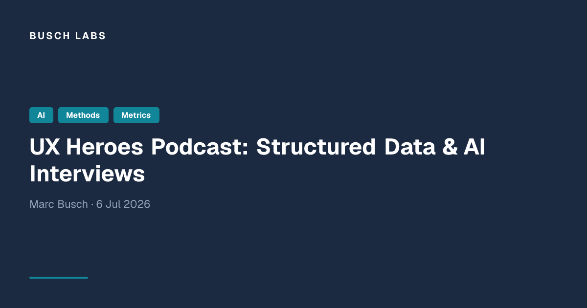 Марк Буш и Маркус Пиркер обсуждают structured data и AI-интервью в подкасте UX Heroes